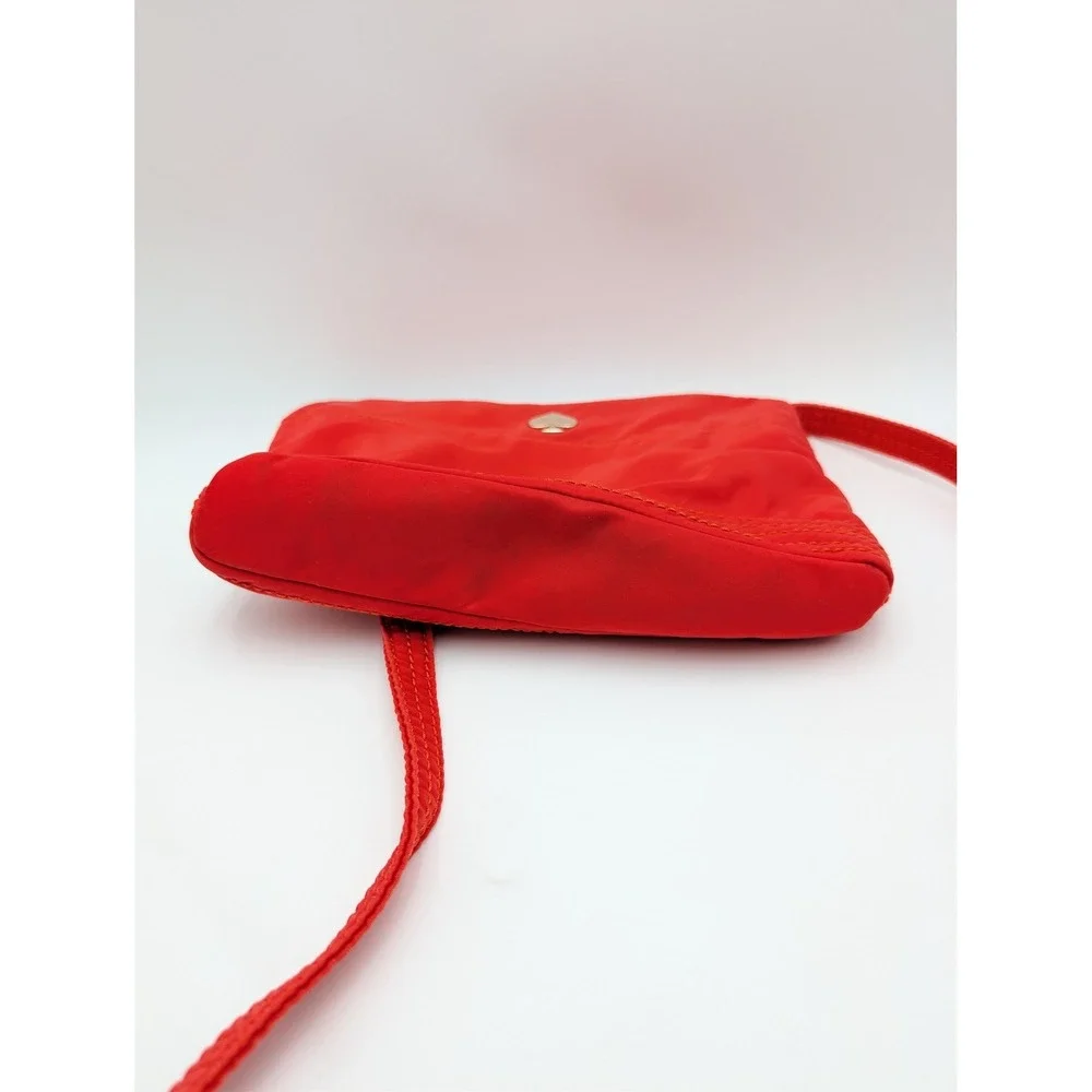 Kate Spade‎ Crossbody Bag Womens Small Red Nylon Zip Shoulder Purse Logo